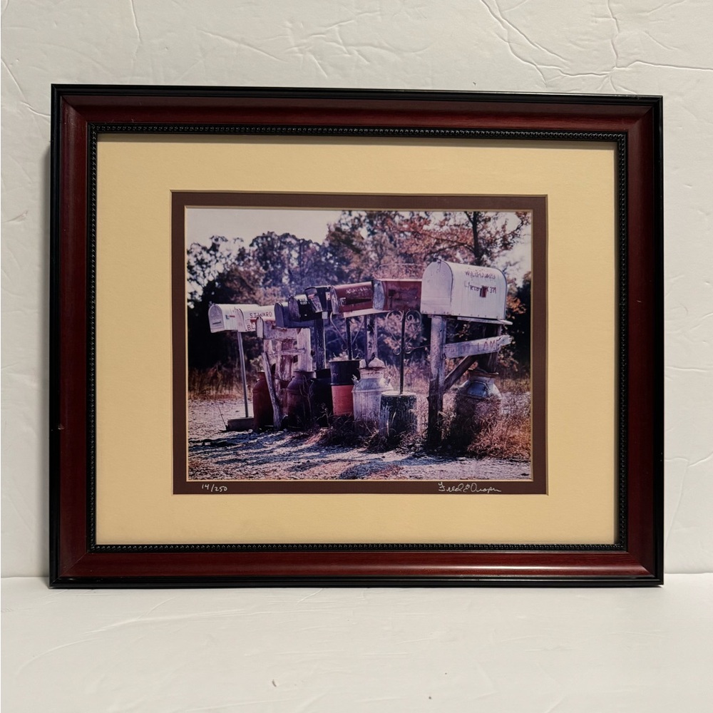 Fred E Draper Photograph of Rural Mailboxes Signed Numbered & Framed